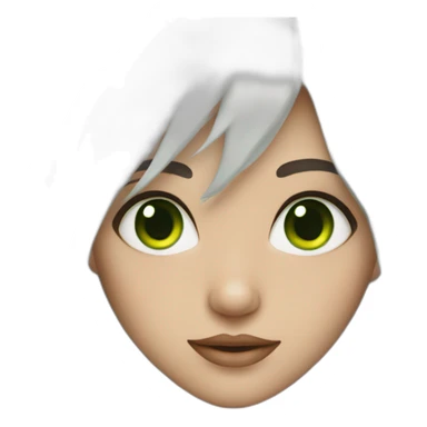 Girl with white hair and green eyes sticker