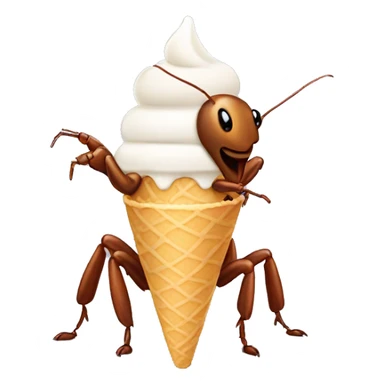 cockroach eating a ice cream sticker
