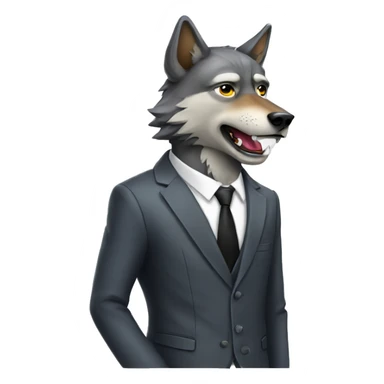 Wolf wearing a suit sticker