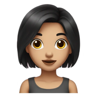 Girl with black hair with plushy sticker