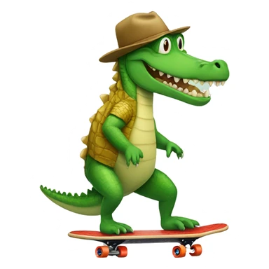 Crocodile riding a skateboard  sticker
