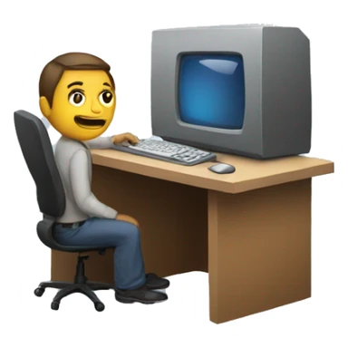 IT Developer with computer sticker