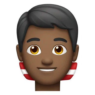 man wearing a football shirt with red and blue stripes sticker