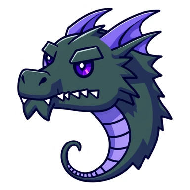 Minecraft black dragon head with purple eyes sticker