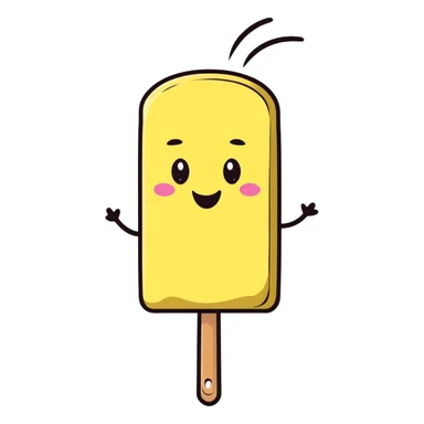 cute butter stick with a happy face sticker