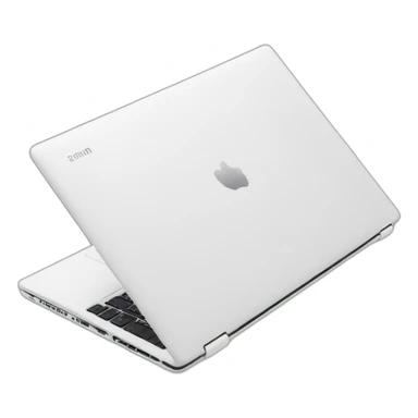 unfold white laptop，side view sticker