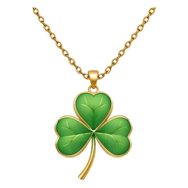 Lucky clover charm necklace – green four-leaf clover.
 sticker