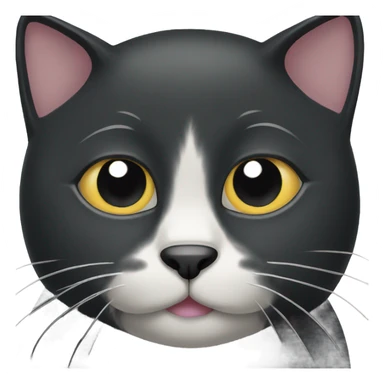 Black cat with white chin sticker