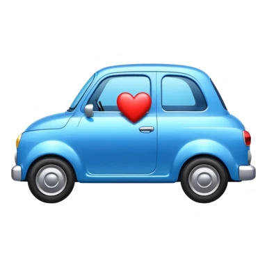 Blue car with heart sticker