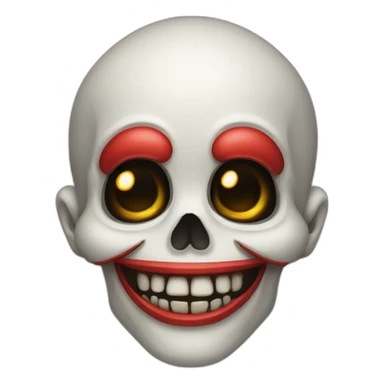 skull emoji clown face sticker