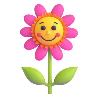 sad flower with a sad face sticker