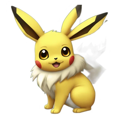 Eevee and pikachu fuze sticker