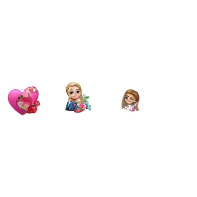 fashionable girls with floral hearts sticker