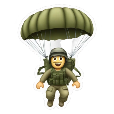 Army guy parachuting from c130 sticker
