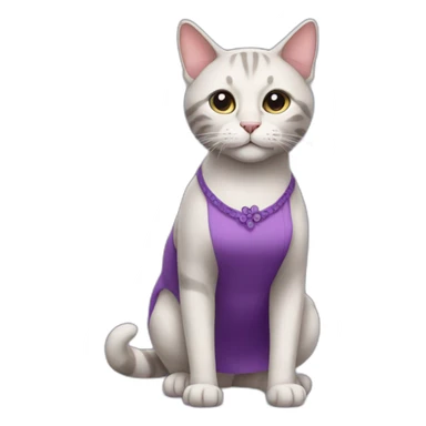 cat in violet dress sticker