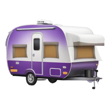 Realistic purple camping trailer isolated.  sticker