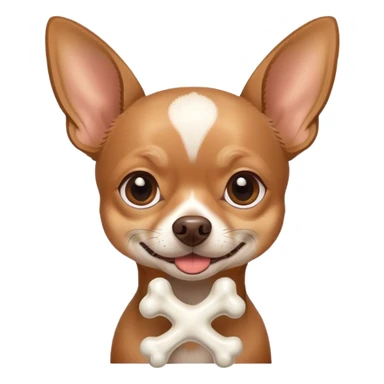 Brown Chihuahua with a bone on its head ￼ sticker
