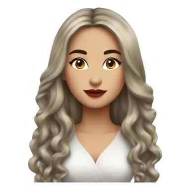 Beautiful turkish women long hair lipstick sticker