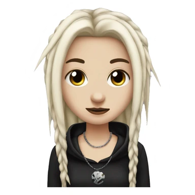 Emo white girl with nose piercing, black dreads, and spiked necklace sticker