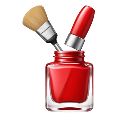open nail polish bottle with brush inside sticker