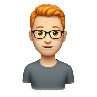 ginger boy with glasses and bald sticker