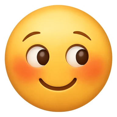 blushing face emoji, digital illustration sticker