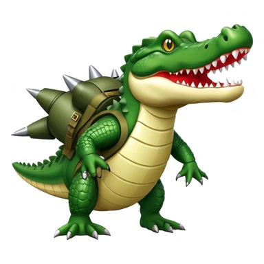 crocodile carrying bombs, military bomber crocodile sticker