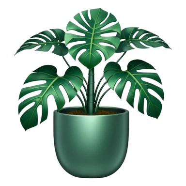 robotic monsterra sticker