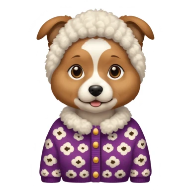 dog wearing grany sticker