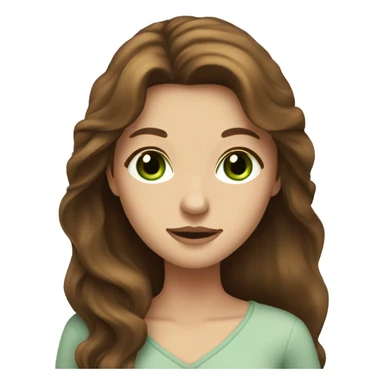 Lady with long brown hair and green eyes  sticker
