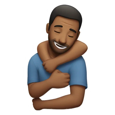 A man hugging a friend  sticker