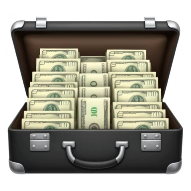 open money filled briefcase sticker