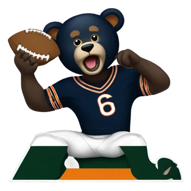 Chicago bears logo eating Green Bay packer logo with paws sticker