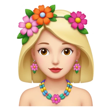 woman with a flower necklace sticker