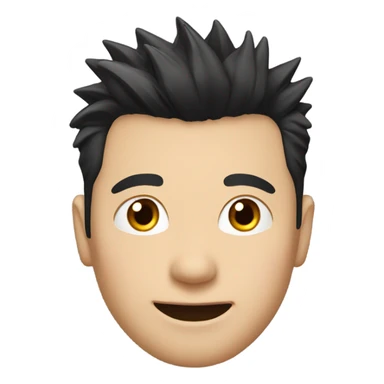 chinese man 40yo with spiky short black hair smile, smart shirt. sticker