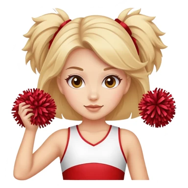 cheerleader girl holding pom-poms sticker