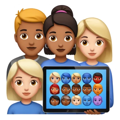 designers using a big touchscreen display sticker