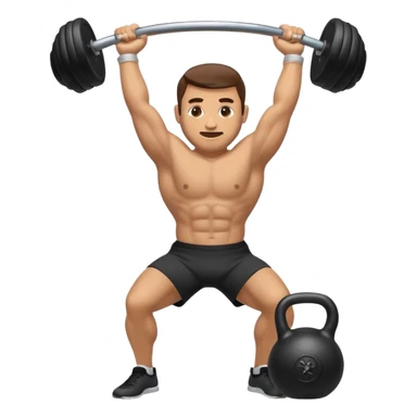 crossfit man emoji swinging kettlebell dynamic simple emoji style sticker
