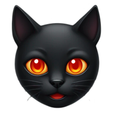 Devil black cat with red eyes sticker