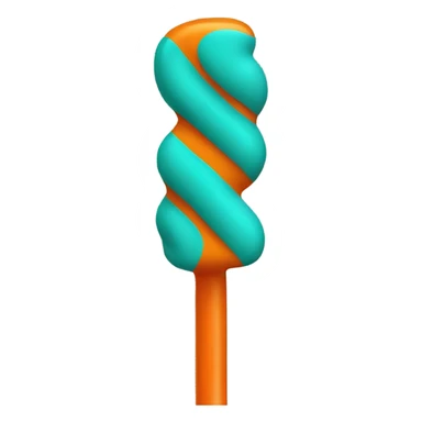Teal and orange striped cane sticker