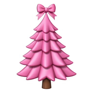 pink christmas tree with pink bow and pink ornaments sticker