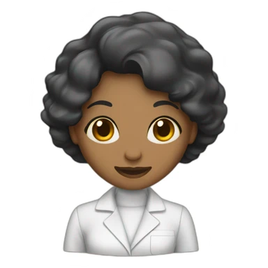 dentista mujer cabello negro y piel canela sticker