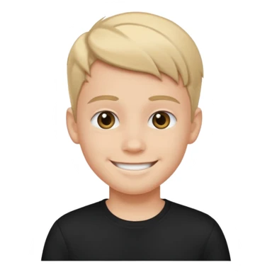 smiling boy in black shirt sticker