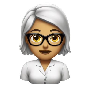 Secretary with spectacles in bed sticker
