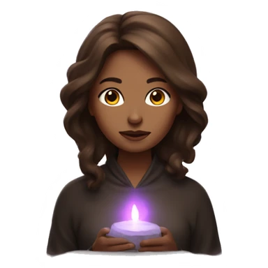 Brown hair Woman who is spiritual and make a witch ritual  sticker