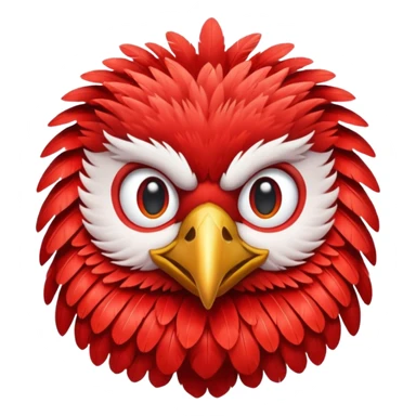 bird in red front view  sticker