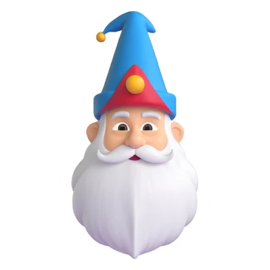 A big gnome with a long beard and pointy hat sticker