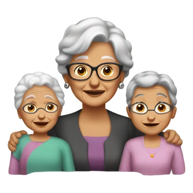 Abuelita y sus nietas sticker