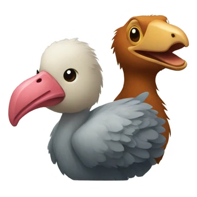 a dodo and a bear sticker