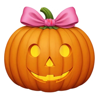 Pumpkin with pink bow sticker